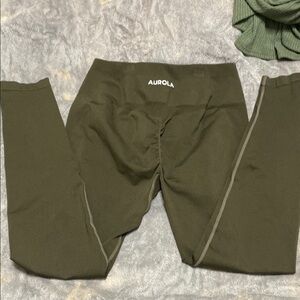 Olive Green Full Length Athletic Leggings